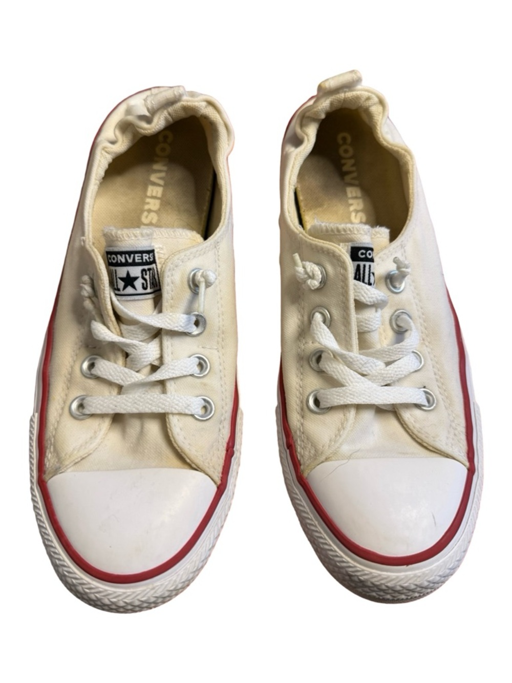 Converse All Star Shoreline‎ Women's Size 9 White Sneakers Stretch Back Slip On